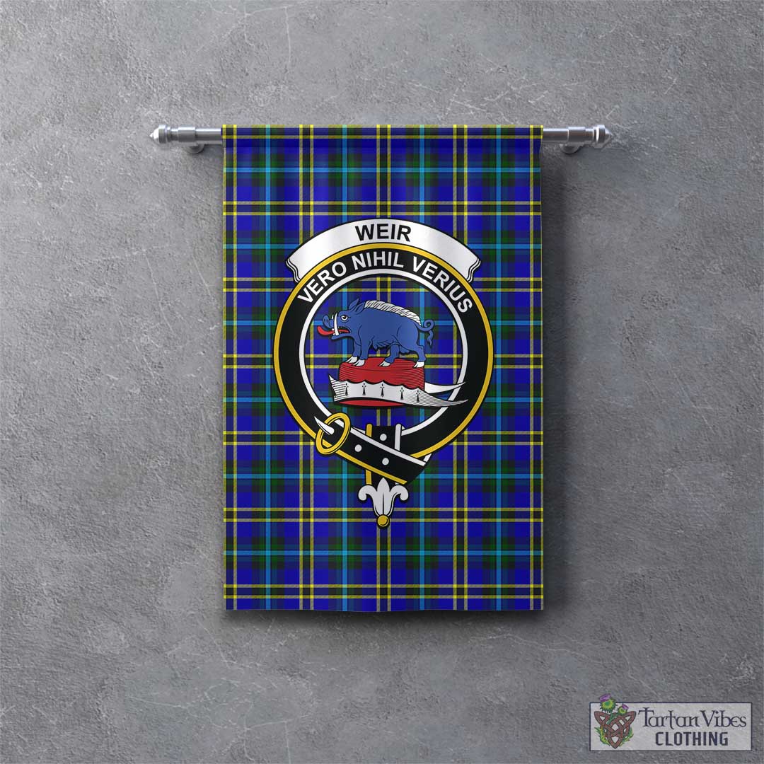 Tartan Vibes Clothing Weir Modern Tartan Gonfalon, Tartan Banner with Family Crest