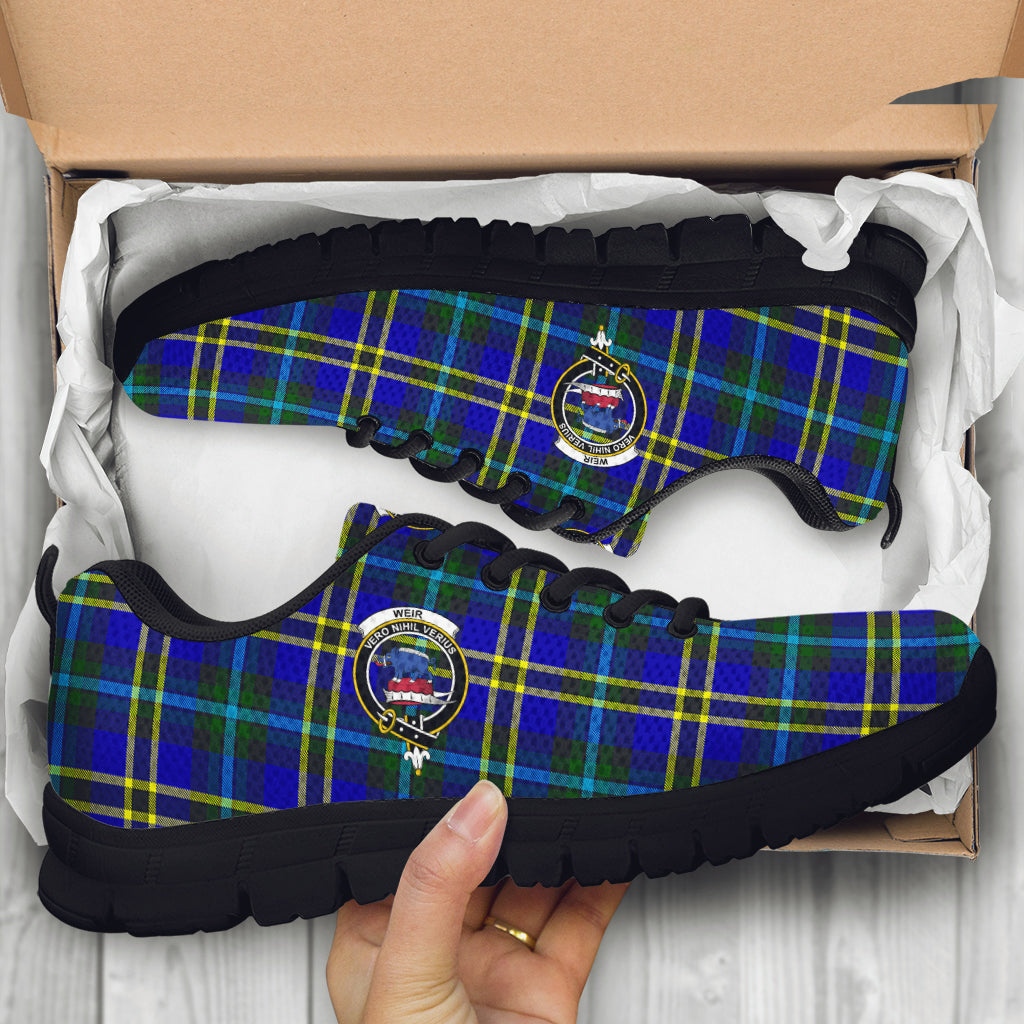 Weir Modern Tartan Sneakers with Family Crest - Tartan Vibes Clothing