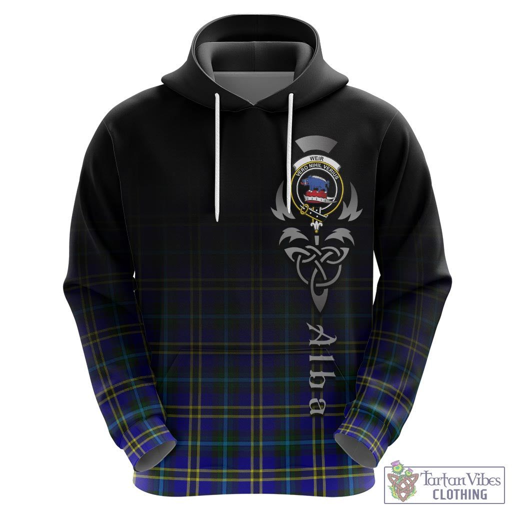 Tartan Vibes Clothing Weir Modern Tartan Hoodie Featuring Alba Gu Brath Family Crest Celtic Inspired