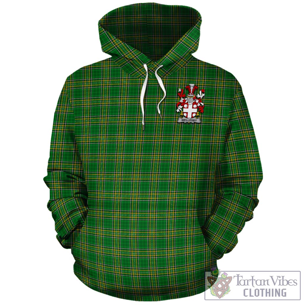 Wellesby Irish Clan Tartan Hoodie with Coat of Arms - Tartan Vibes Clothing