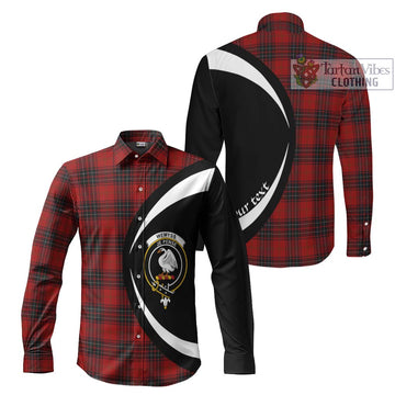 Wemyss Tartan Long Sleeve Button Up with Family Crest Circle Style