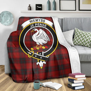 Wemyss Tartan Blanket with Family Crest