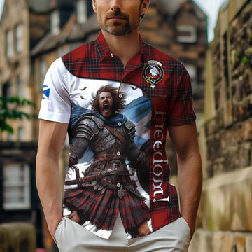 Wemyss Crest Tartan Short Sleeve Button Shirt Inspired by the Freedom of Scottish Warrior