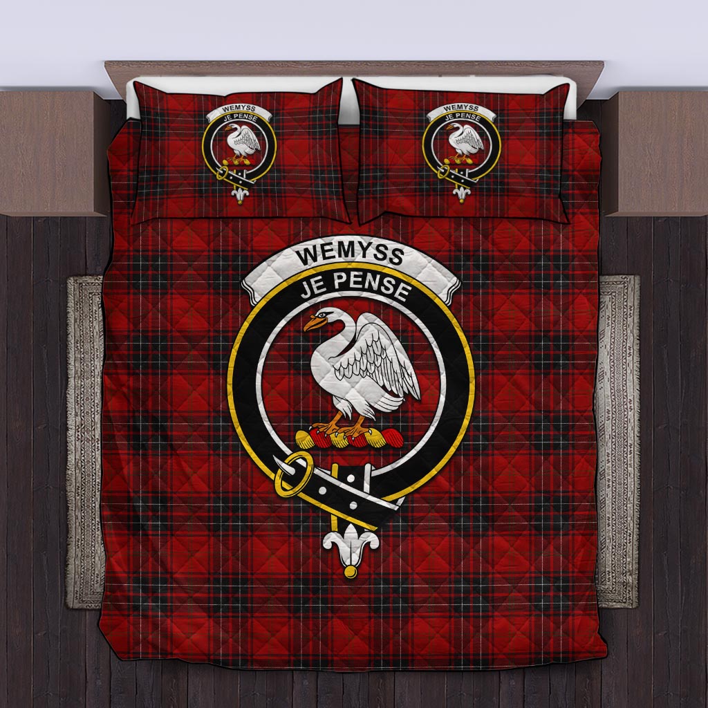 Wemyss Tartan Quilt Bed Set with Family Crest Twin - Tartan Vibes Clothing