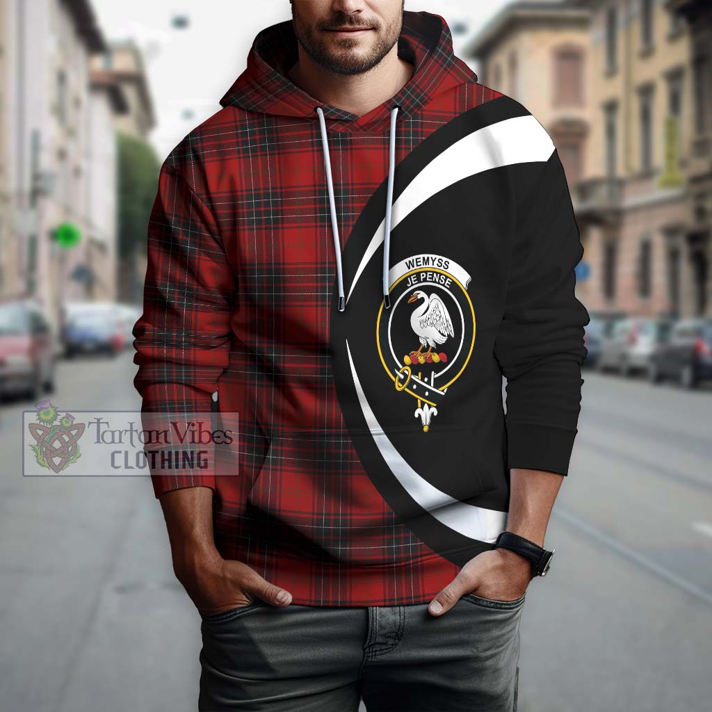 Wemyss Tartan Hoodie with Family Crest Circle Style Zip Hoodie - Tartan Vibes Clothing