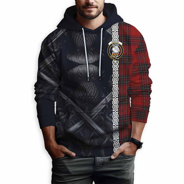 Wemyss Tartan Hoodie with Family Crest Cross Sword Thistle Celtic Vibes