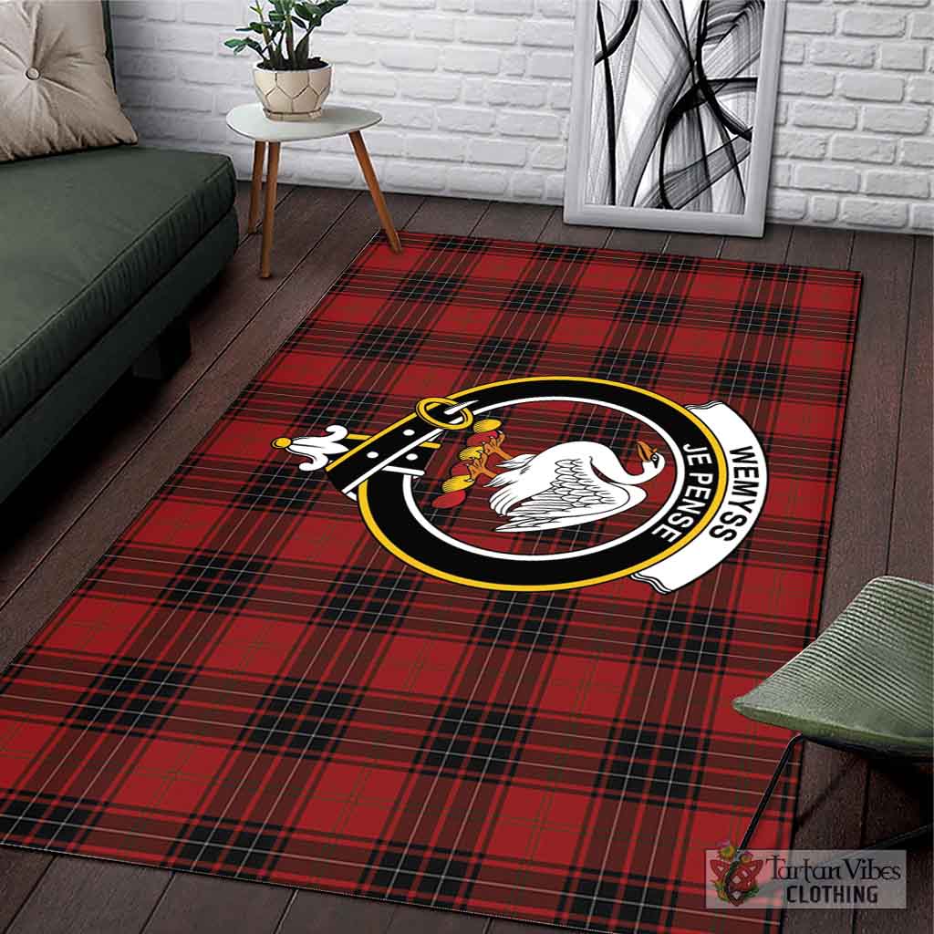 Tartan Vibes Clothing Wemyss Tartan Area Rug with Family Crest