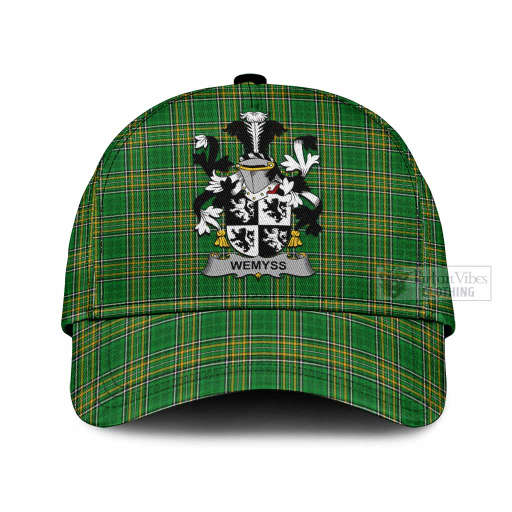 Tartan Vibes Clothing Wemyss Irish Clan Tartan Classic Cap with Coat of Arms