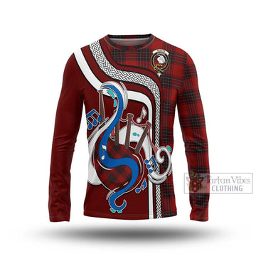 Wemyss Tartan Long Sleeve T-Shirt with Epic Bagpipe Style