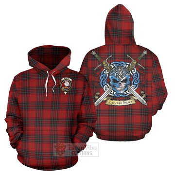 Wemyss Tartan Hoodie with Family Crest Celtic Skull Style