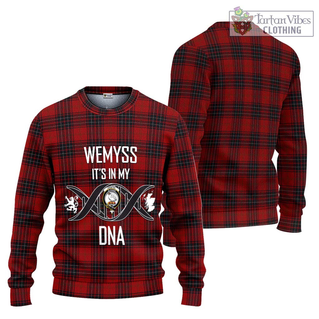 Wemyss Tartan Knitted Sweater with Family Crest DNA In Me Style Unisex - Tartanvibesclothing Shop