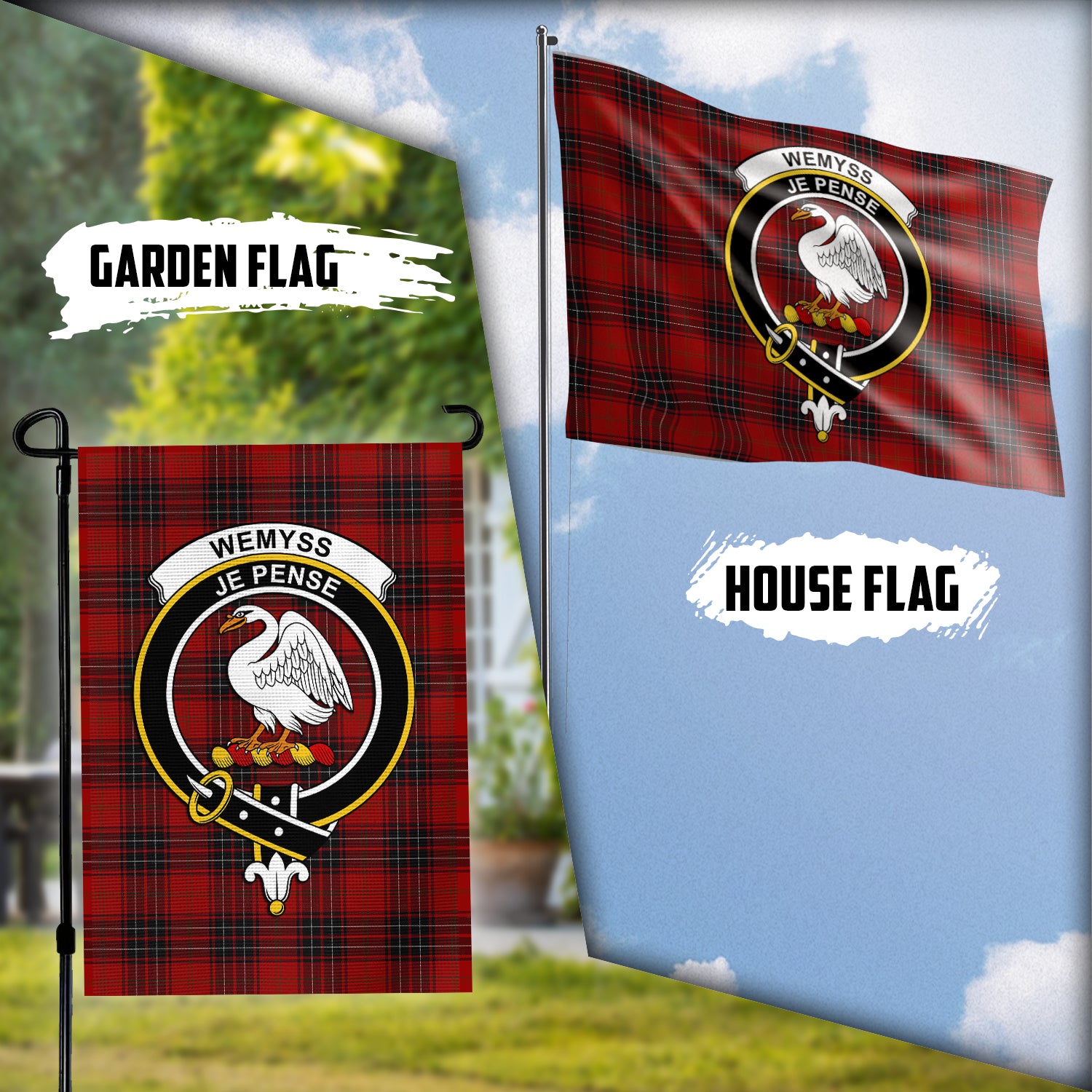 wemyss-tartan-flag-with-family-crest