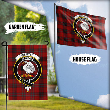 Wemyss Tartan Flag with Family Crest