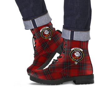 Wemyss Tartan Leather Boots with Family Crest