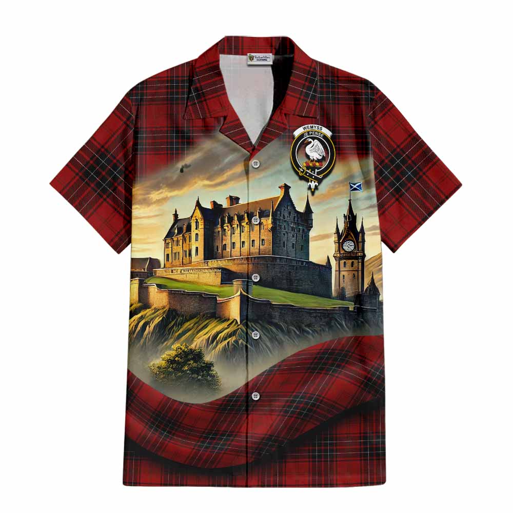 Wemyss Tartan Family Crest Hawaiian Shirt with Scottish Ancient Castle Style Kid - Tartan Vibes Clothing