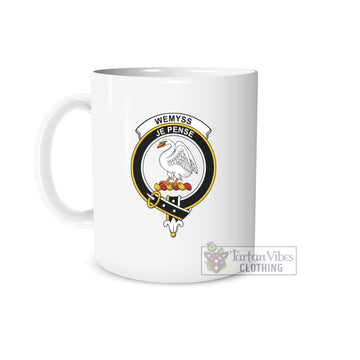 Wemyss Family Crest Ceramic Mug White - 2D-tartanvibesclothing