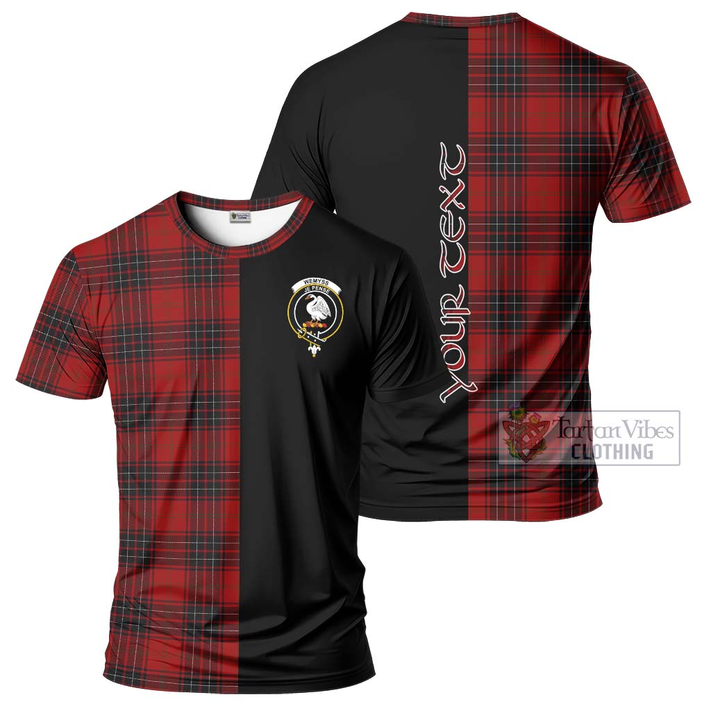 Tartan Vibes Clothing Wemyss Tartan T-Shirt with Family Crest and Half Of Me Style