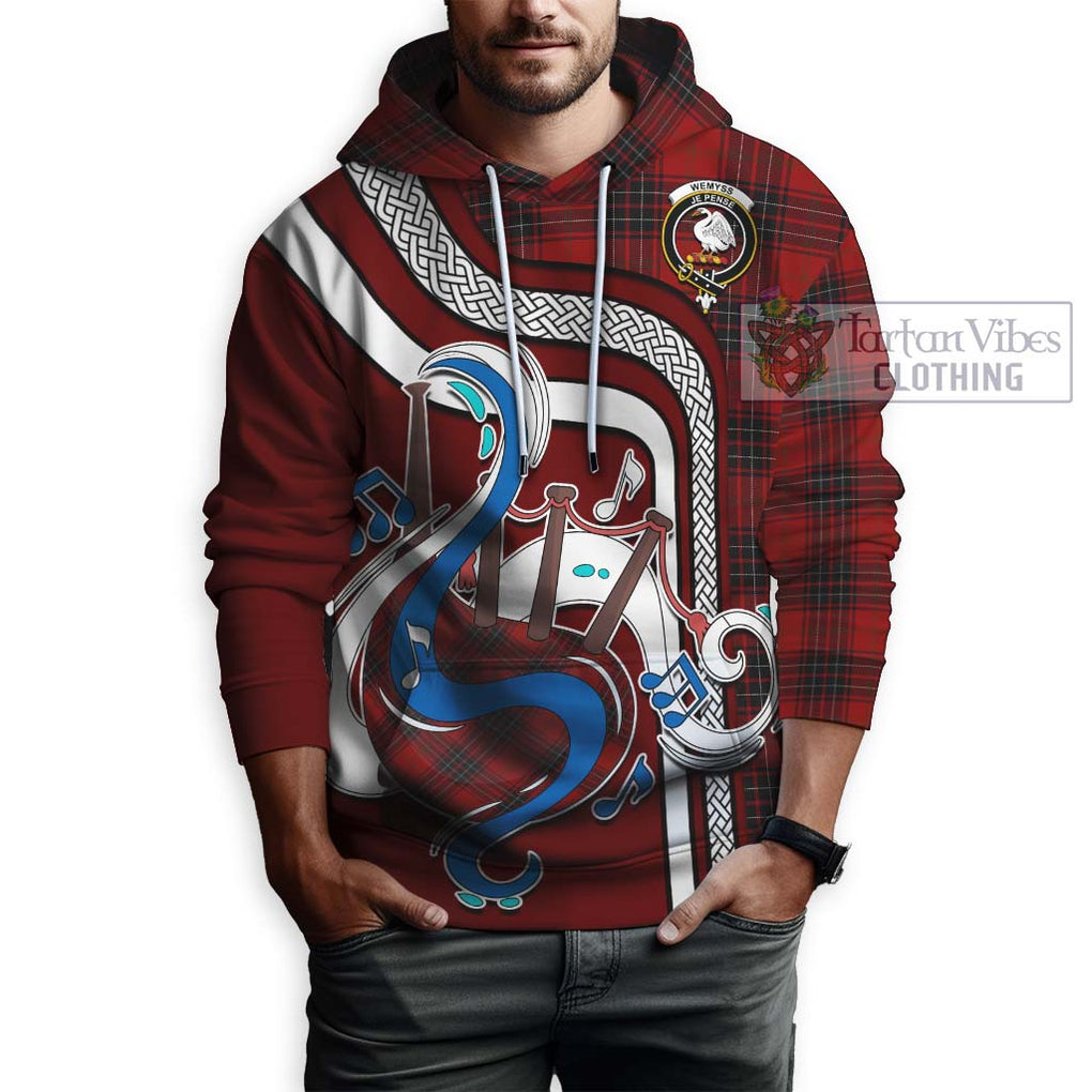 Wemyss Tartan Hoodie with Epic Bagpipe Style Zip Hoodie - Tartanvibesclothing Shop