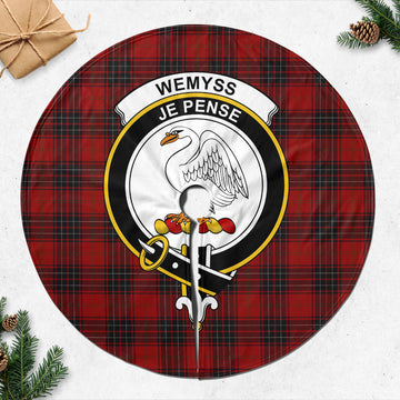 Wemyss Tartan Christmas Tree Skirt with Family Crest