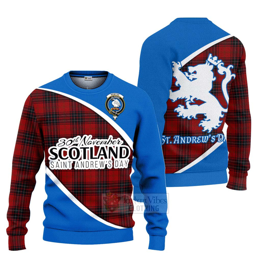 Tartan Vibes Clothing Wemyss Family Crest Tartan Knitted Sweater Celebrate Saint Andrew's Day in Style