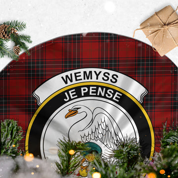 Wemyss Tartan Christmas Tree Skirt with Family Crest