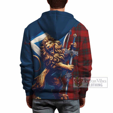 Wemyss Tartan Family Crest Hoodie with Scottish Majestic Lion