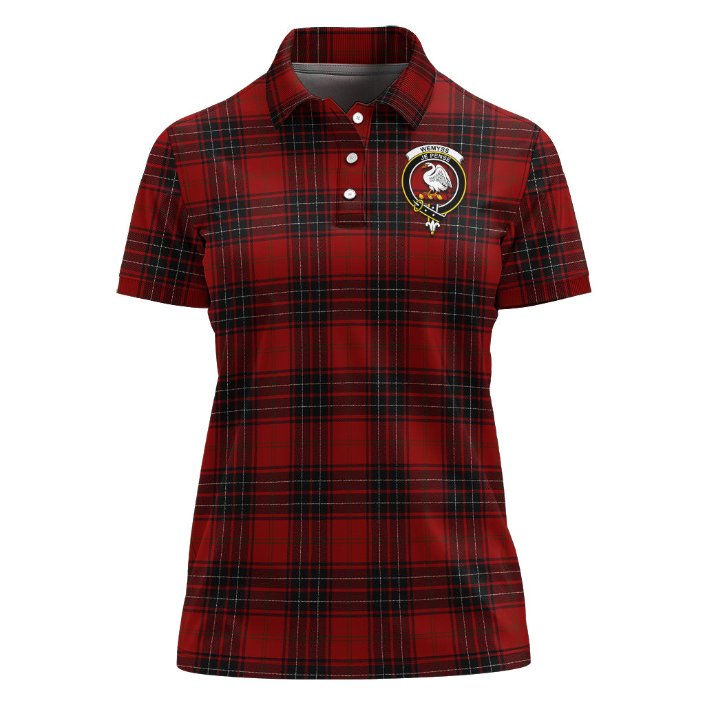 Wemyss Tartan Polo Shirt with Family Crest For Women - Tartan Vibes Clothing