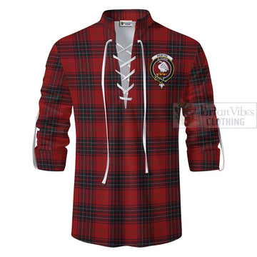 Wemyss Tartan Ghillie Kilt Shirt with Family Crest Celtic Skull Style