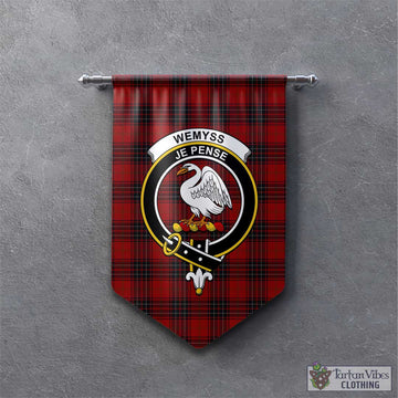 Wemyss Tartan Gonfalon, Tartan Banner with Family Crest