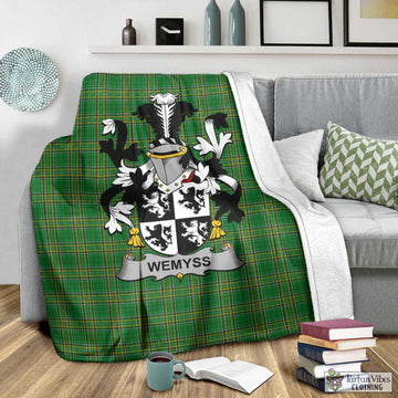 Wemyss Irish Clan Tartan Blanket with Coat of Arms