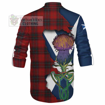 Wemyss Tartan Family Crest Ghillie Kilt Shirt Scottish Thistle Celtic Inspired - Tartan Vibes Clothing