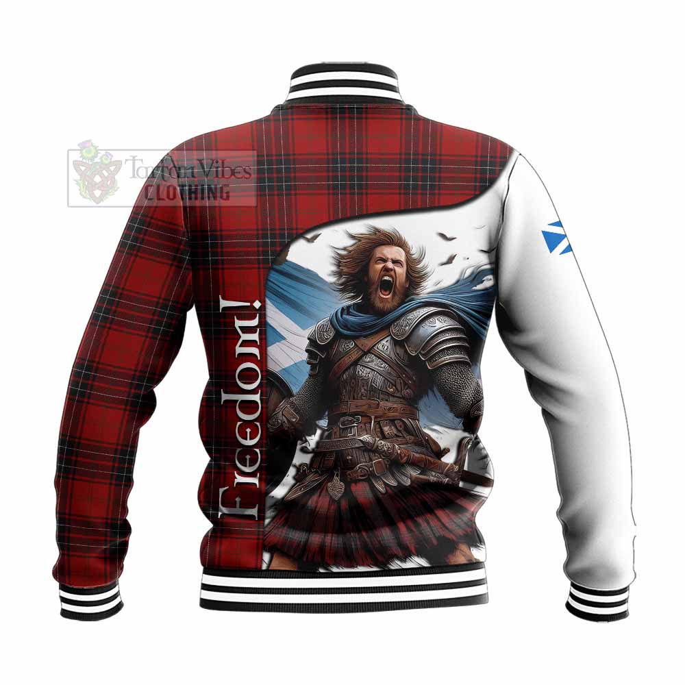 Tartan Vibes Clothing Wemyss Crest Tartan Baseball Jacket Inspired by the Freedom of Scottish Warrior