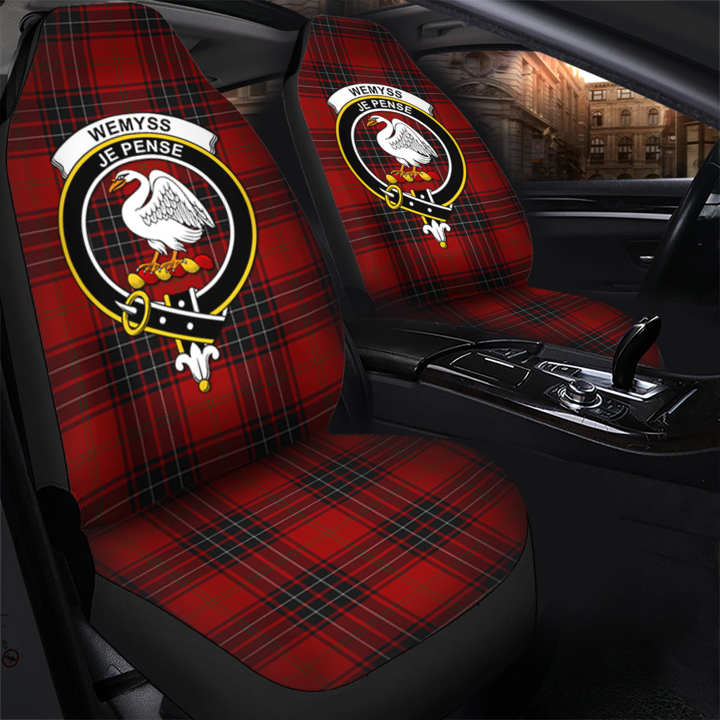 Wemyss Tartan Car Seat Cover with Family Crest - Tartanvibesclothing