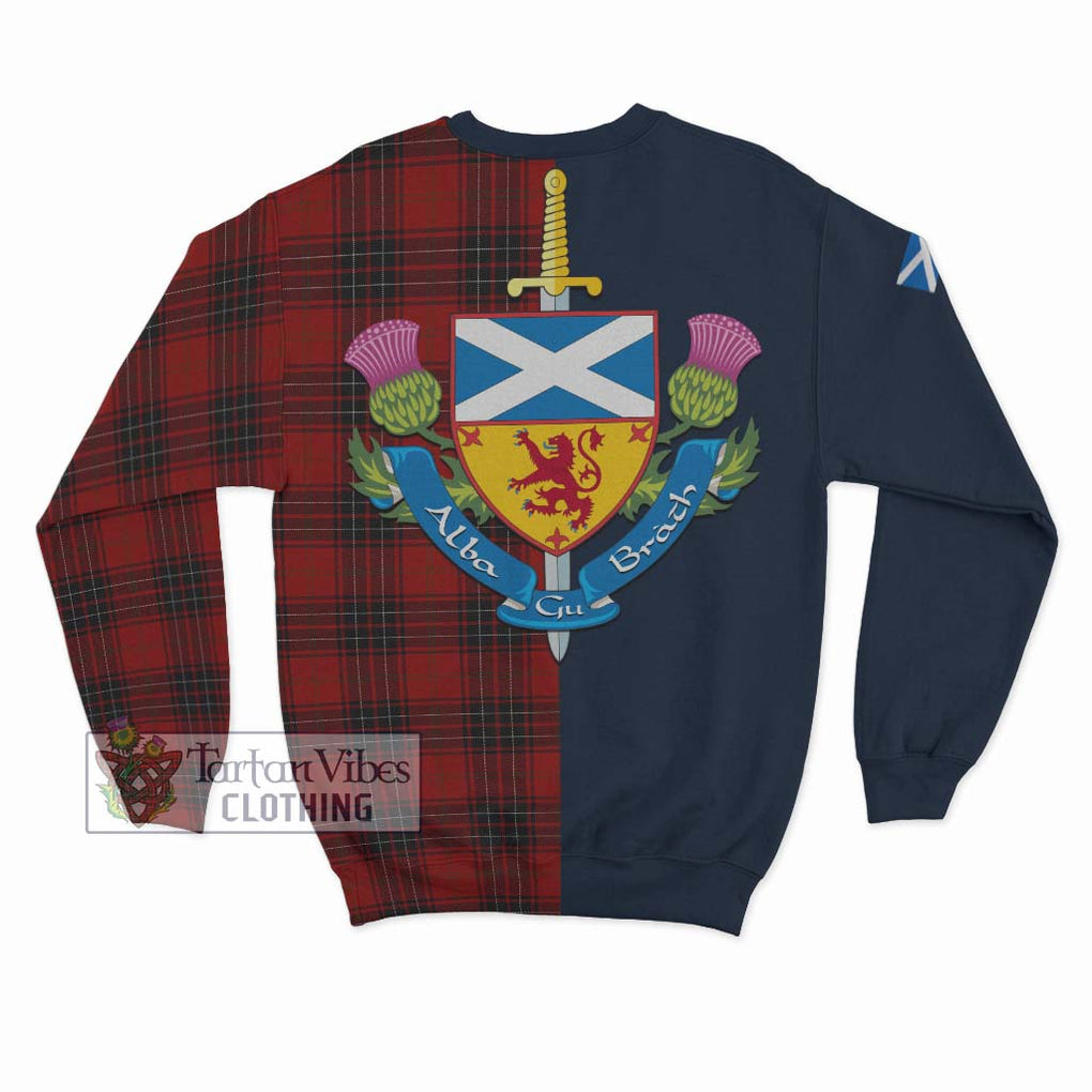 Wemyss Tartan Sweatshirt Alba with Scottish Lion Royal Arm Half Style - Tartan Vibes Clothing