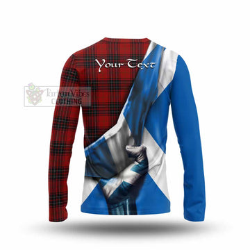 Wemyss Tartan Long Sleeve T-Shirt with Family Crest Scotland Patriotic Style