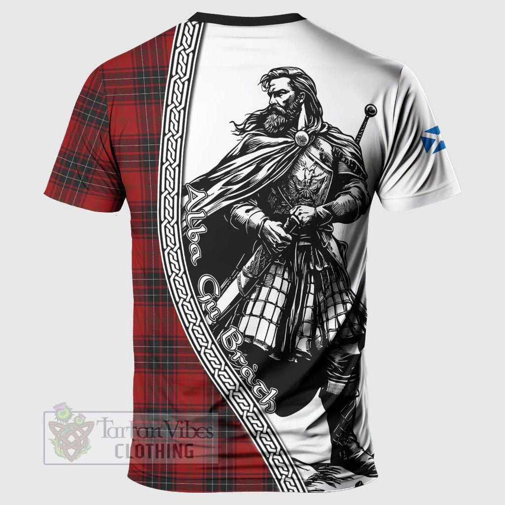 Wemyss Tartan Clan Crest T-Shirt with Highlander Warrior Celtic Style - Tartan Vibes Clothing