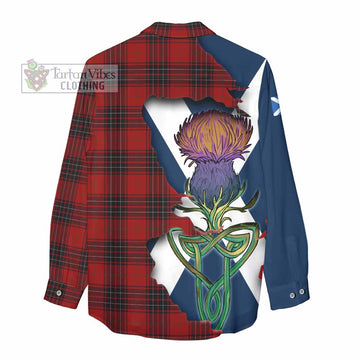 Wemyss Tartan Family Crest Women's Casual Shirt Scottish Thistle Celtic Inspired - Tartan Vibes Clothing