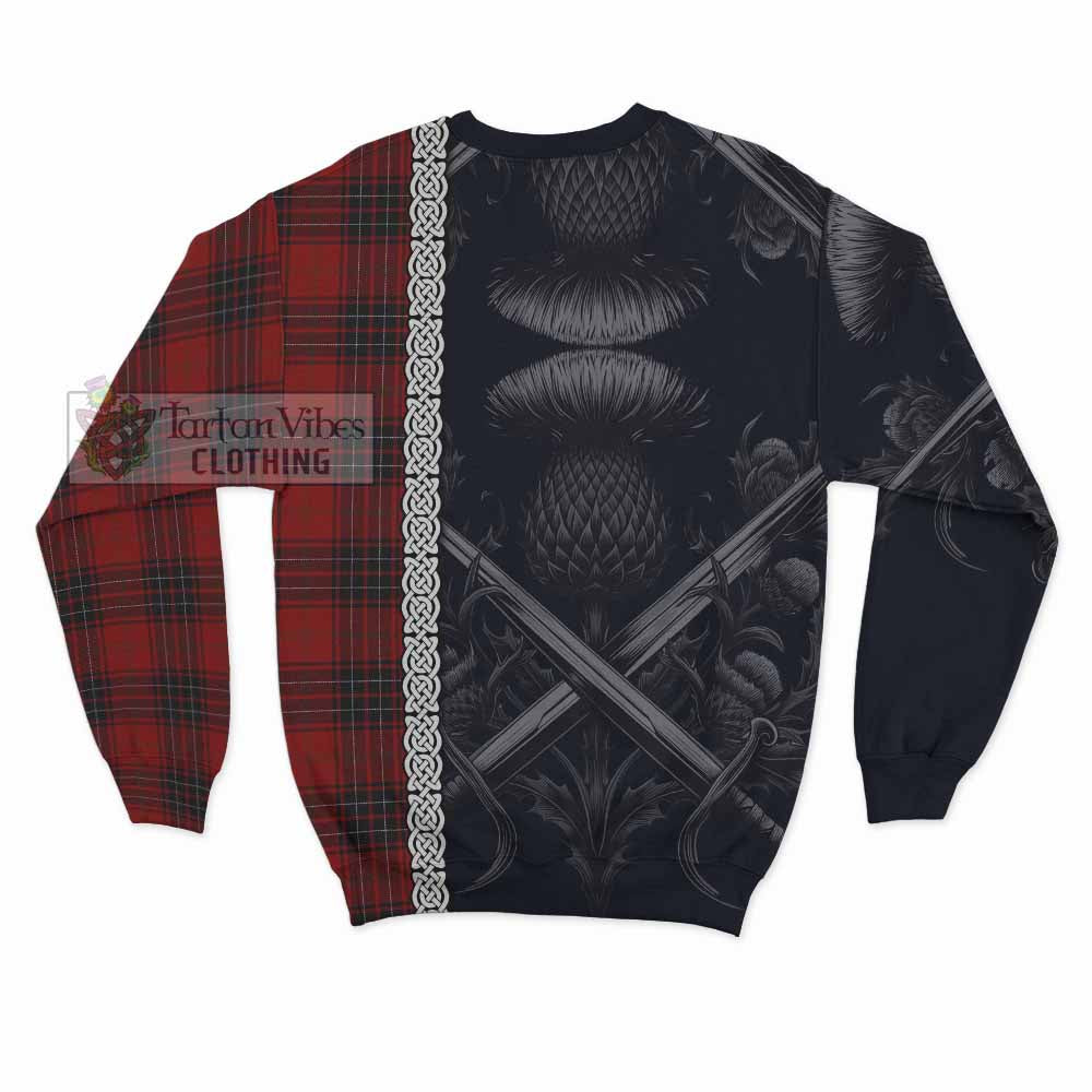 Tartan Vibes Clothing Wemyss Tartan Sweatshirt with Family Crest Cross Sword Thistle Celtic Vibes