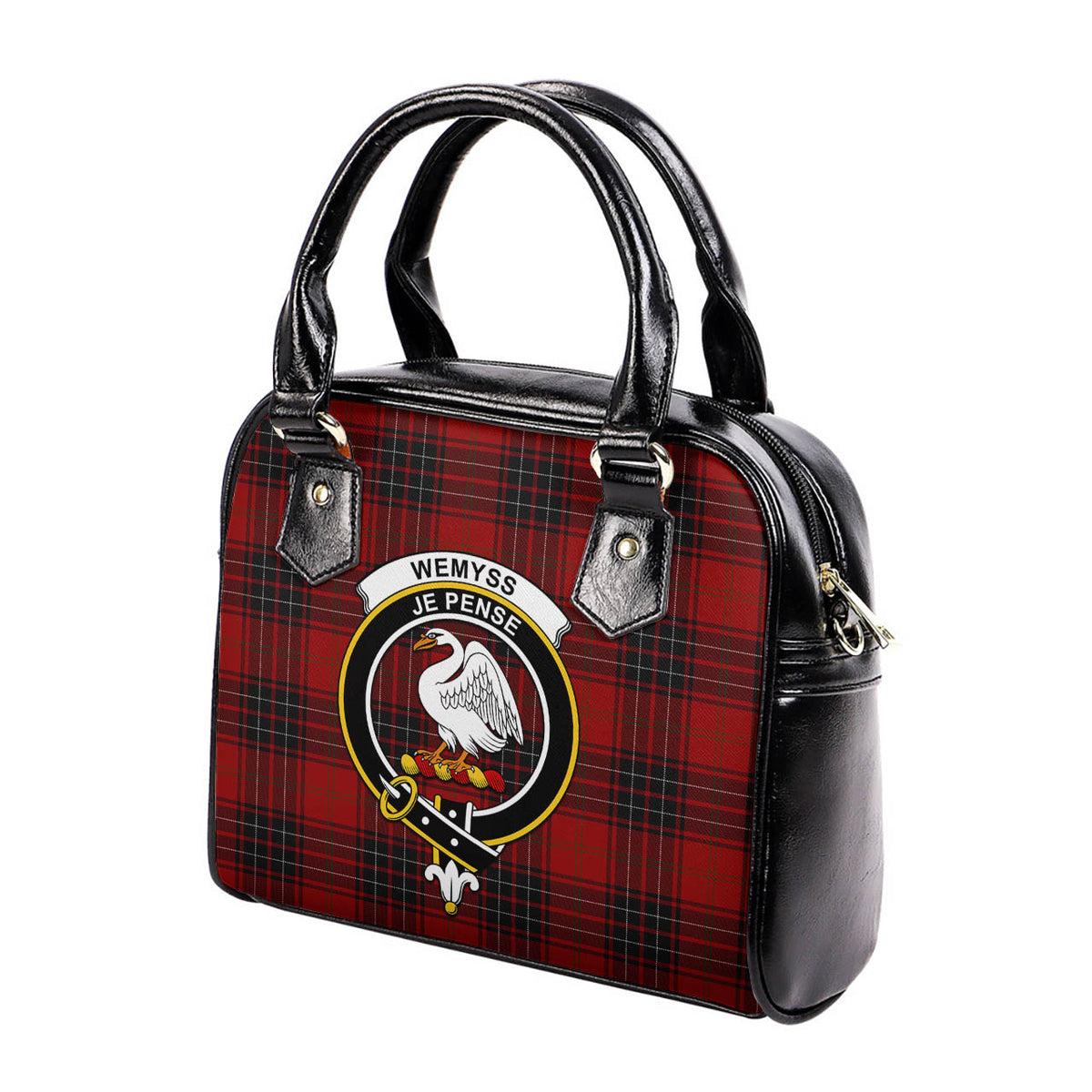 Wemyss Tartan Shoulder Handbags with Family Crest - Tartan Vibes Clothing