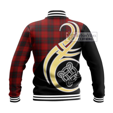 Wemyss Tartan Baseball Jacket with Family Crest and Celtic Symbol Style