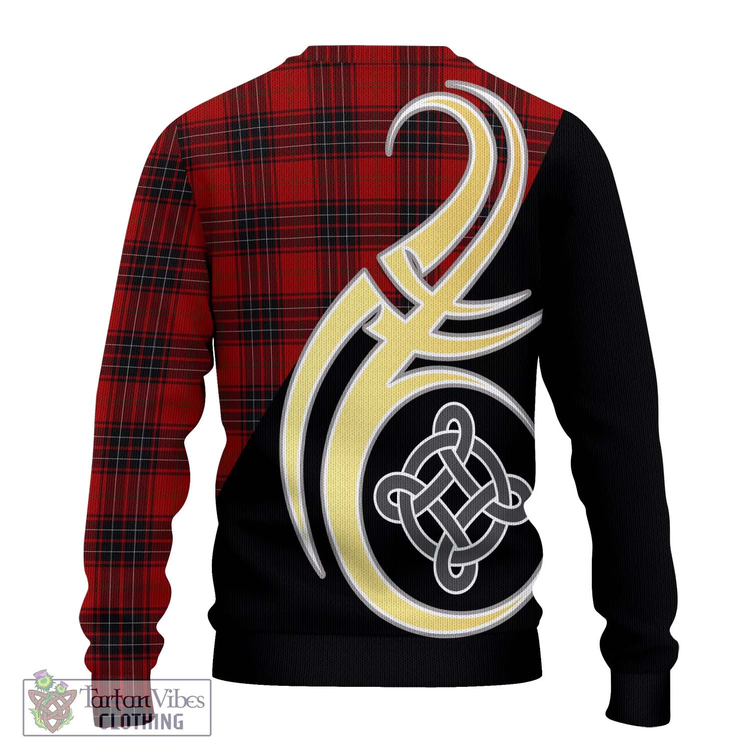 Wemyss Tartan Knitted Sweater with Family Crest and Celtic Symbol Style - Tartan Vibes Clothing