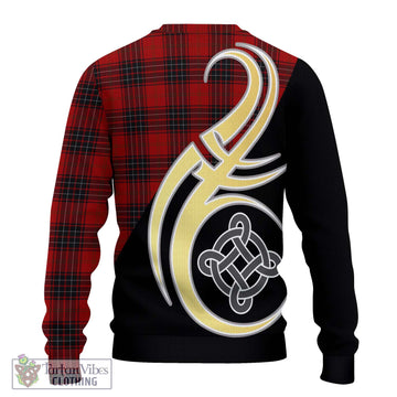 Wemyss Tartan Ugly Sweater with Family Crest and Celtic Symbol Style