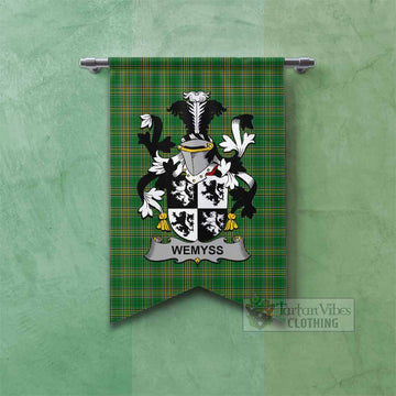 Wemyss Irish Clan Tartan Gonfalon, Tartan Banner with Coat of Arms Fishtail - Tartan Vibes Clothing