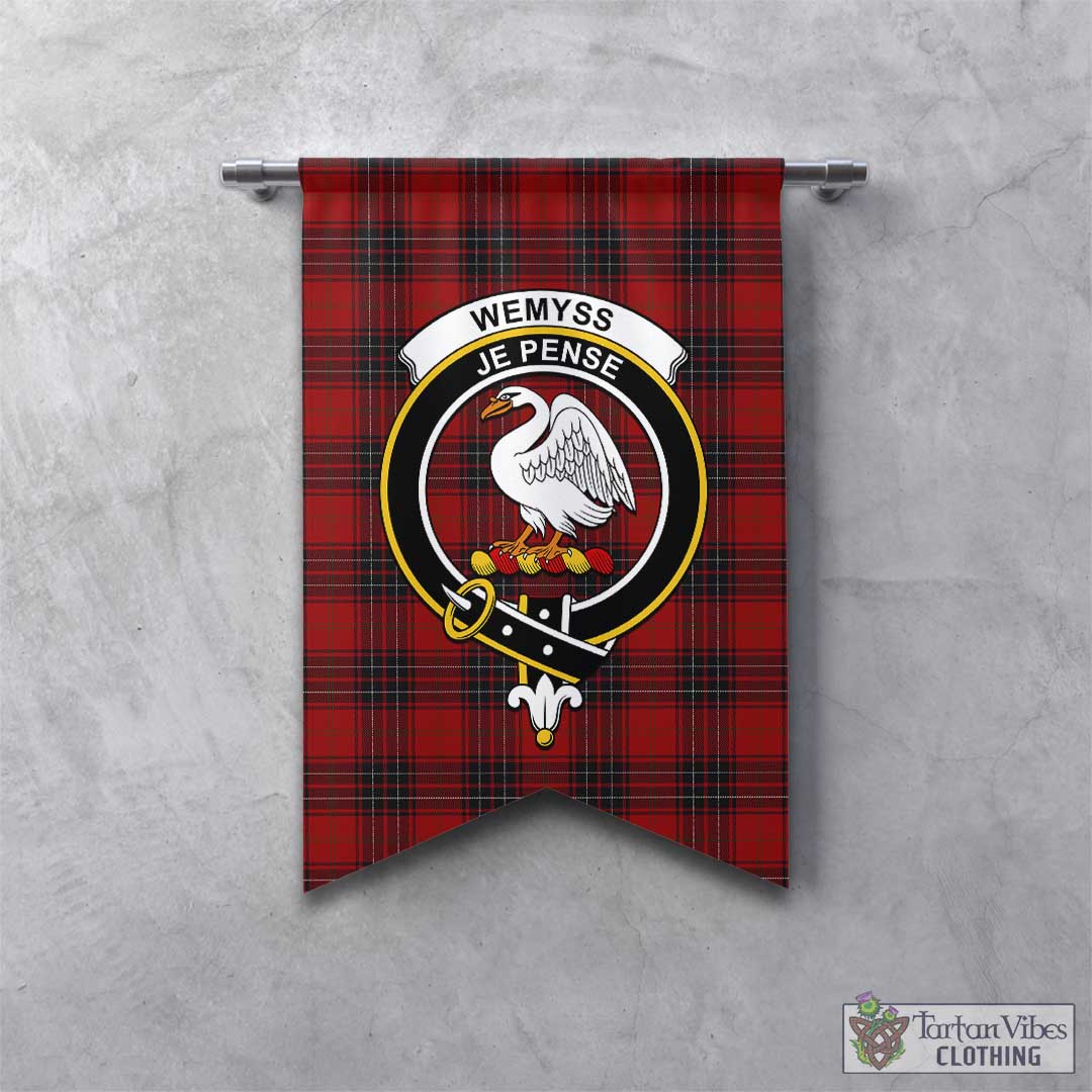 Tartan Vibes Clothing Wemyss Tartan Gonfalon, Tartan Banner with Family Crest