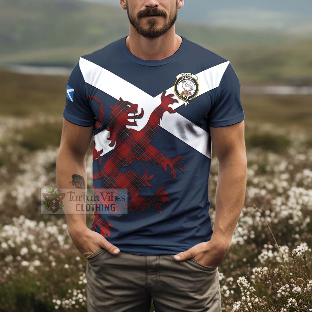 Tartan Vibes Clothing Wemyss Tartan Lion Rampant T-Shirt – Proudly Display Your Heritage with Alba Gu Brath and Clan Name