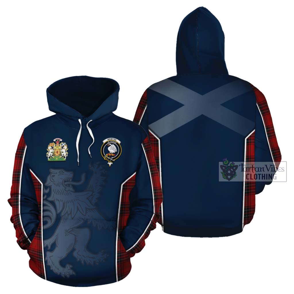 Tartan Vibes Clothing Wemyss Tartan Cotton Hoodie with Family Crest and Lion Rampant Vibes Sport Style