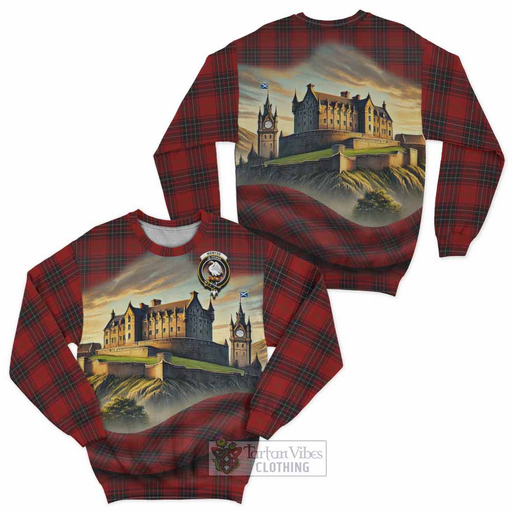 Wemyss Tartan Family Crest Sweatshirt with Scottish Ancient Castle Style - Tartan Vibes Clothing