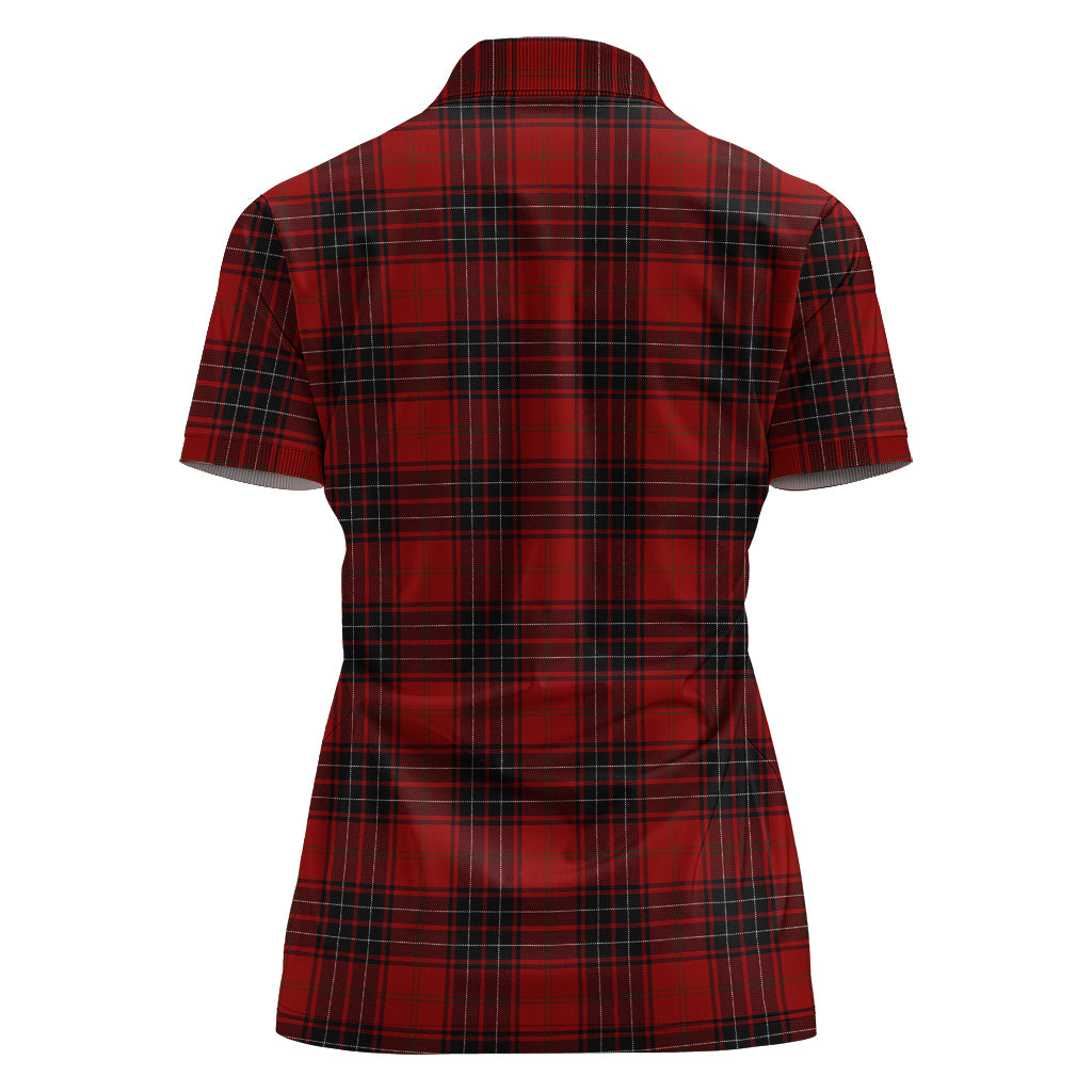 Wemyss Tartan Polo Shirt with Family Crest For Women - Tartan Vibes Clothing