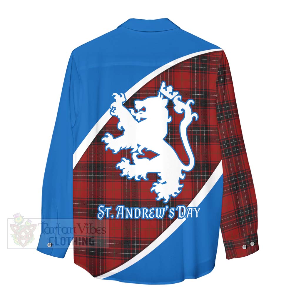 Tartan Vibes Clothing Wemyss Family Crest Tartan Women's Casual Shirt Celebrate Saint Andrew's Day in Style