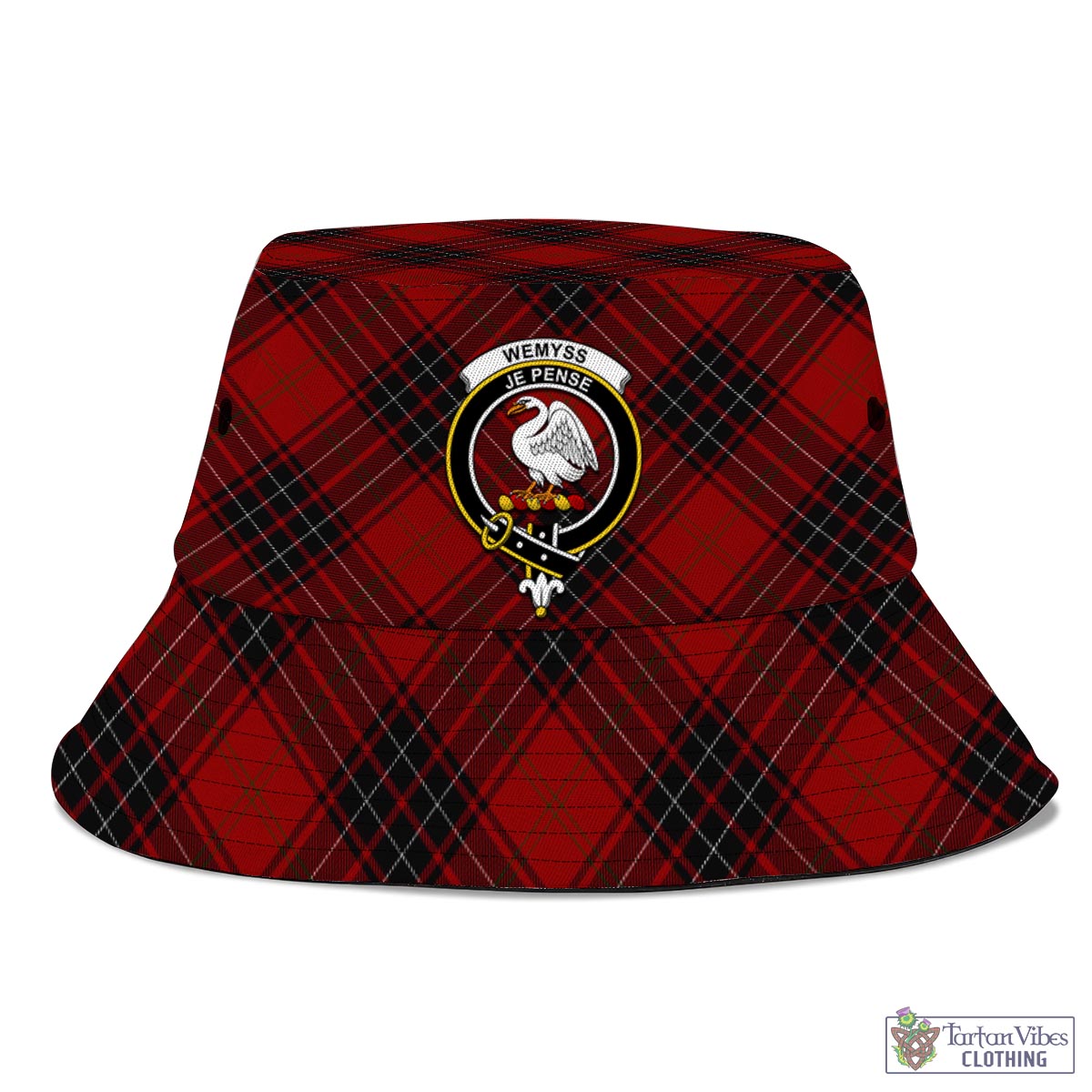 Tartan Vibes Clothing Wemyss Tartan Bucket Hat with Family Crest